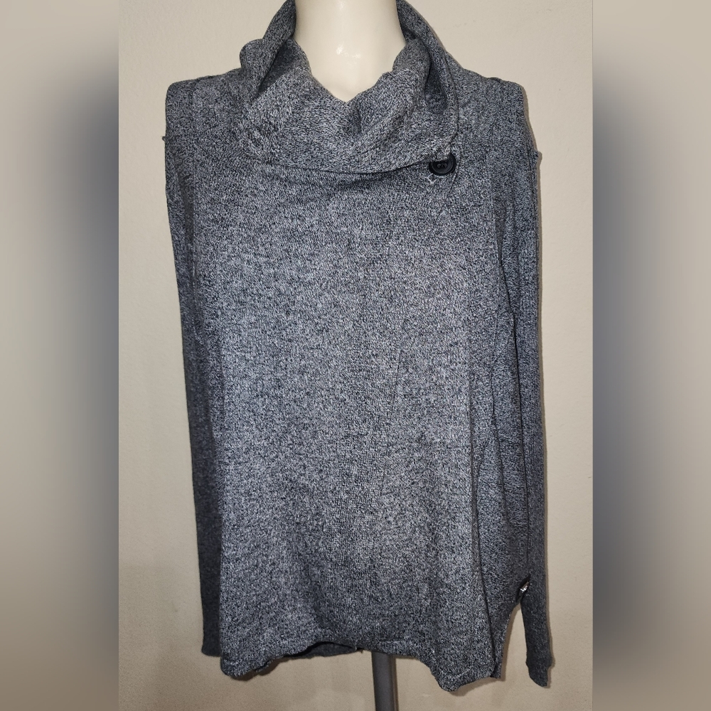 Calvin Klein Performance Cowl Neck Wrap Marl Cardigan Sweater Size Medium